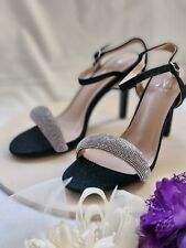 New black shimmer diamante sandals size 8 41