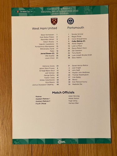 West ham united - west, 2026-2027