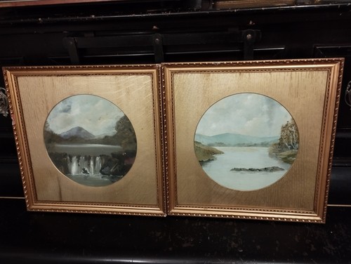 Pair antique oil - pair, of