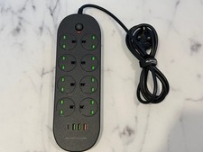 iBlockCube 8-Way USB Power Strip with USB-C PD & QC3.0 UK Plug Surge Safe