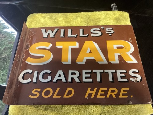 Enamel sign wills star - enamel,