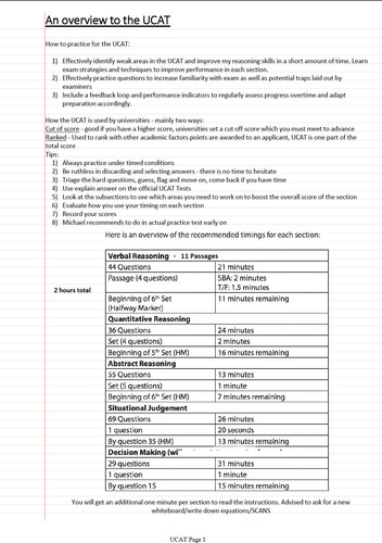 Ucat notes guide - ucat, (ukcat)