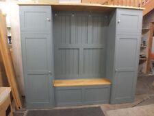 Large Painted Bench Hall Unit Coat Shoe Storage- F&B De Nimes HAND MADE TO ORDER