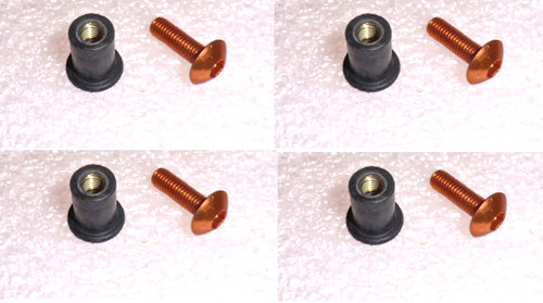 Orange license plate screw - , kit
