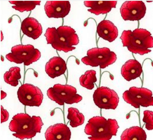 Ivory poppy cotton poplin - ivory,