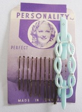 Vintage 1940s Hair Stick Barrette Hair Grips Display Card Advertising Ladies 40s