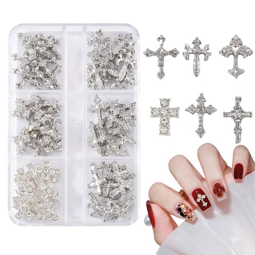 Cross nail charms 60pcs - 60pcs, 3d