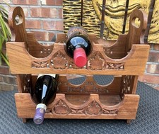 Vintage Wooden Wine Rack For 6