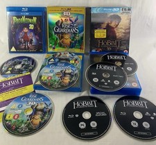 Blu Ray 3D Bundle- ParaNorman, Hobbit & Rise Of The Guardians Vgc