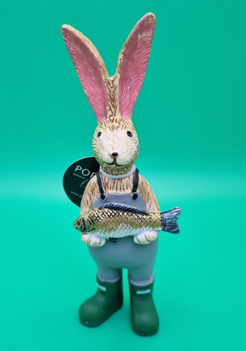 Jasper rabbit holding fish - rabbit,
