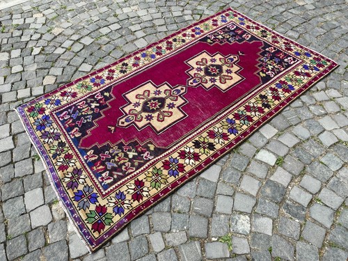 Wool rug area vintage - wool,