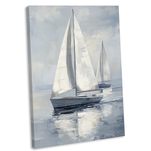 Grey sailing boats canvas - sailing, wall