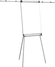 White Flipchart with Easel Style Base Whiteboard & Stand with Extendable Arms
