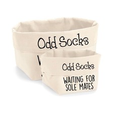 Odd Socks Storage Bag, Odd Sock Basket Canvas Box, Family  Gift 24 x 17 x 16 cm