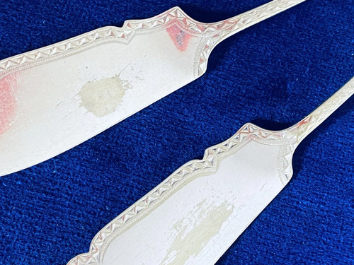 Antique silver fish servers - ,
