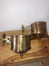 Pair of Reclaimed Vintage Brass Wall Mounted Sconces