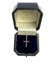 2006 Ruby and Diamond Cross Pendant 9ct Gold Diamond & Ruby Pendant Cross