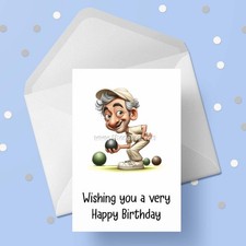 Lawn Bowls Birthday Card - Choice of 8 designs - Male Bowler Birthday Card