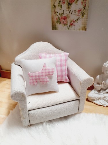 Dolls house cushion - house, pair