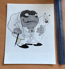 A marked up original publicity print of Baron Greenback- Dangermouse (TV show).