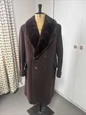 Vintage Men’s 1973 Kilgour French & Stanbury Brown Fur Collar Coat Size Large  