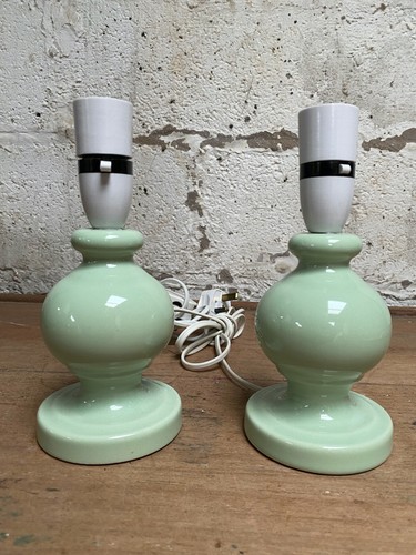 Pair mint green glaze - pair,
