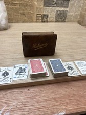 Fauntleroy No 29 Antique Boxed Miniature Patience Playing Cards Leather Box Rare