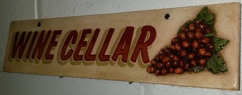 Vintage wine cellar - wine, sign
