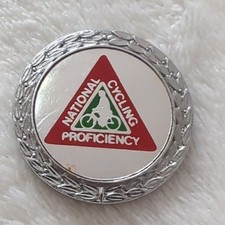 Rare Vintage National Cycling Proficiency Circle Pin Badge