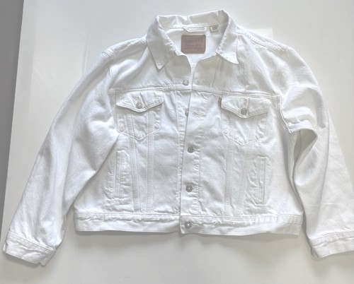 Levi white denim jacket - denim,