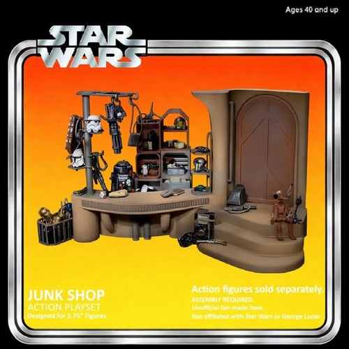 Junk shop diorama playset - shop,