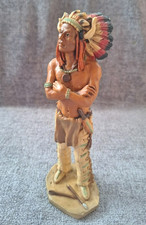 Castagna Italy 1998 figurine, Native American man, feathered headdress.Rare.17cm