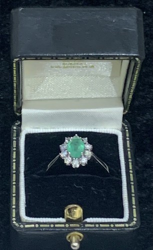 18ct white emerald and diamond