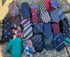 Mens Job lot of 25 bundle polyester ties faults several brands crafts material 5