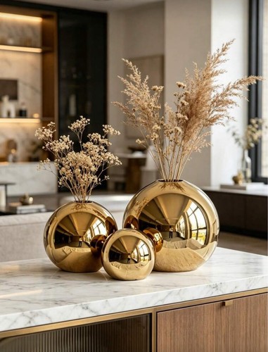 3pcs gold plated - gold, ceramic