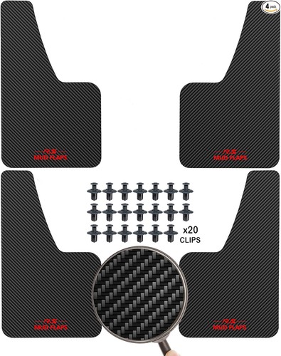 4pcs black universal mudflaps - black,