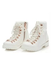 Ted Baker Girls Faux Leather White Colour  Hike Boots Size UK 1 EU 33New