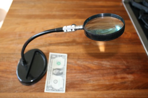 Magnifying glass with - glass, stand