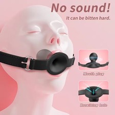 Silicone Mouth Gags Breathable Ball Gag Adjustable Belt Mouth for Men Women