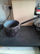 Vintage Large Enamel Coated Iron Gypsy Saucepan Kitchenalia Without Lid