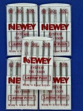 Newey Leather Point Domestic Sewing Machine Needles 50 Packs Of 5 Mixed Sizes.