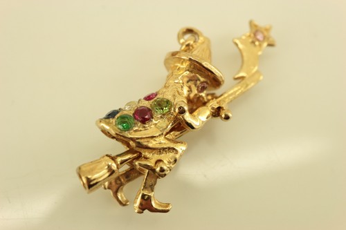 Witch riding broomstick 9ct - broomstick,