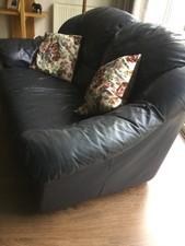 Dark Navy Two-Seater Sofa x 2