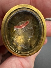 Victorian glass intaglio seal - victorian,