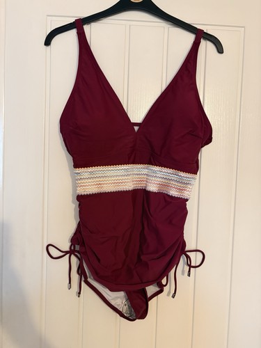 Swim costume with embroidered