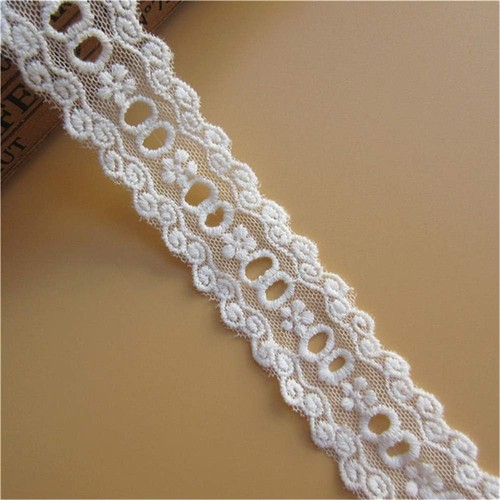 White eyelet cotton lace - eyelet,