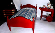Mahogany Bedroom sweet ,bed unit side Miniature Dolls House Furniture 1:12 Scale