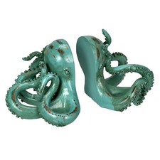 Aqua Green Octopus Bookends