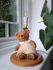 Vintage Teddy Bear Table Lamp Bedside Light Nursery Decor Night Light