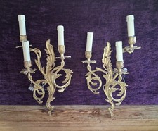 Brass Wall Sconces Pair  Wall